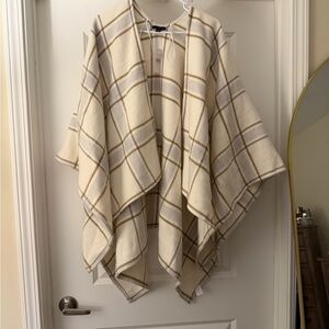 Ann Taylor Cream and Tan Poncho